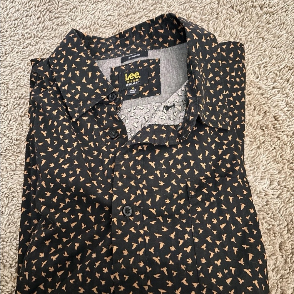 Lee Black and Tan Casual Button Down Shirt